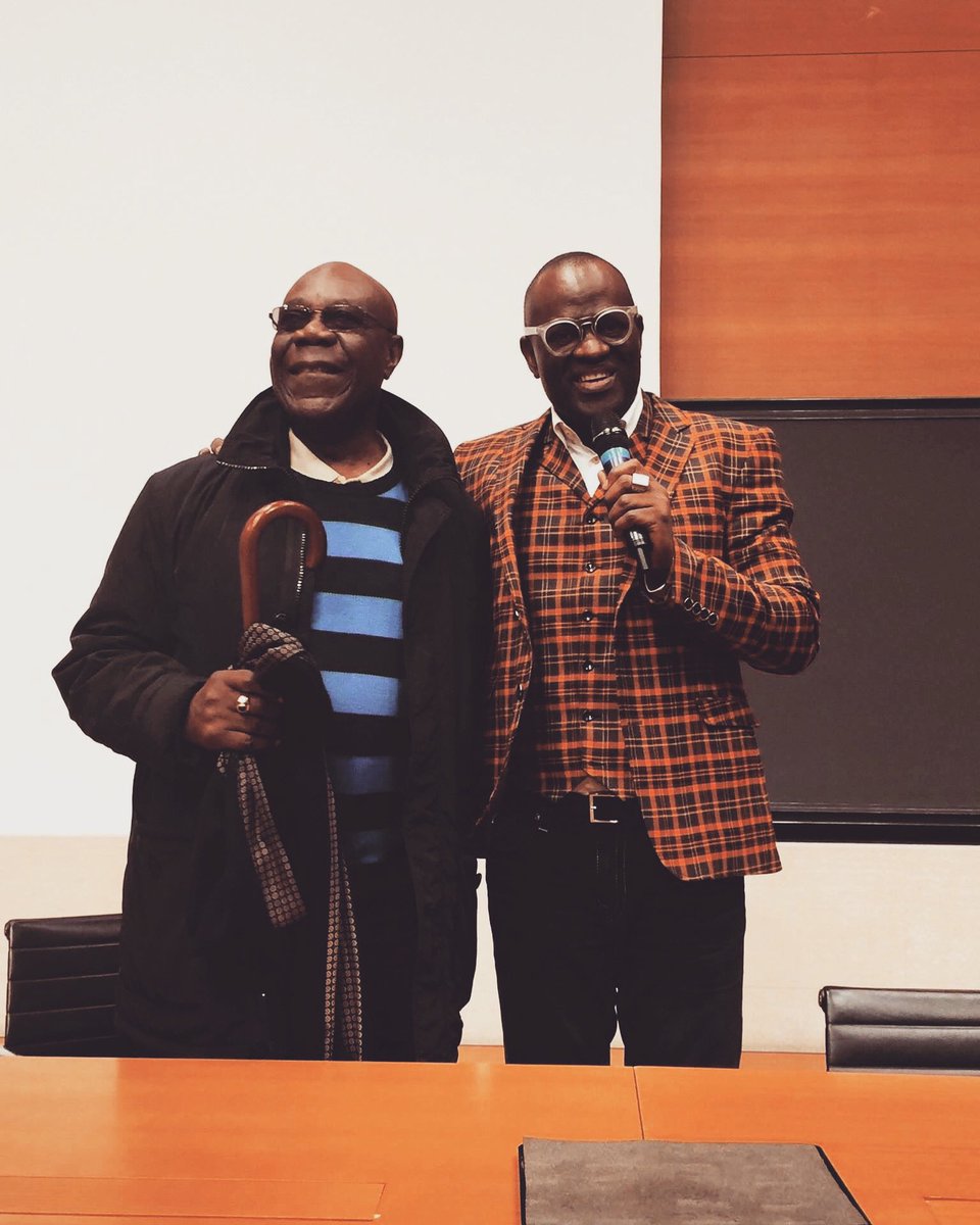 amabanckou's tweet photo. En grand amoureux de la culture, Manu Dibango était présent à l’un de mes cours au Collège de France en 2016. Nous perdons l’un des artistes les plus doués de notre temps. #manudibango https://t.co/8D7j1vKUAY