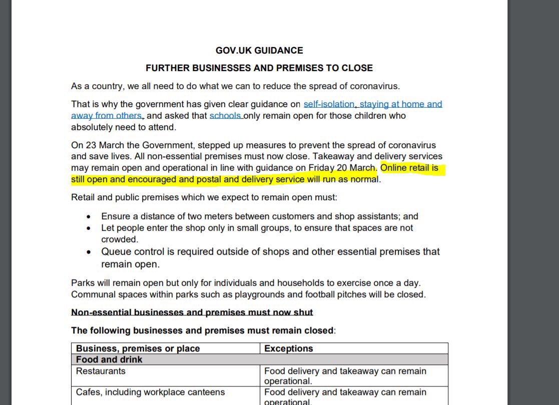 McEcommerce's tweet image. Everyone in the UK &amp;amp; in #Ecommerce - online retail is still encouraged! Please Share 

#ecomchat #COVID19