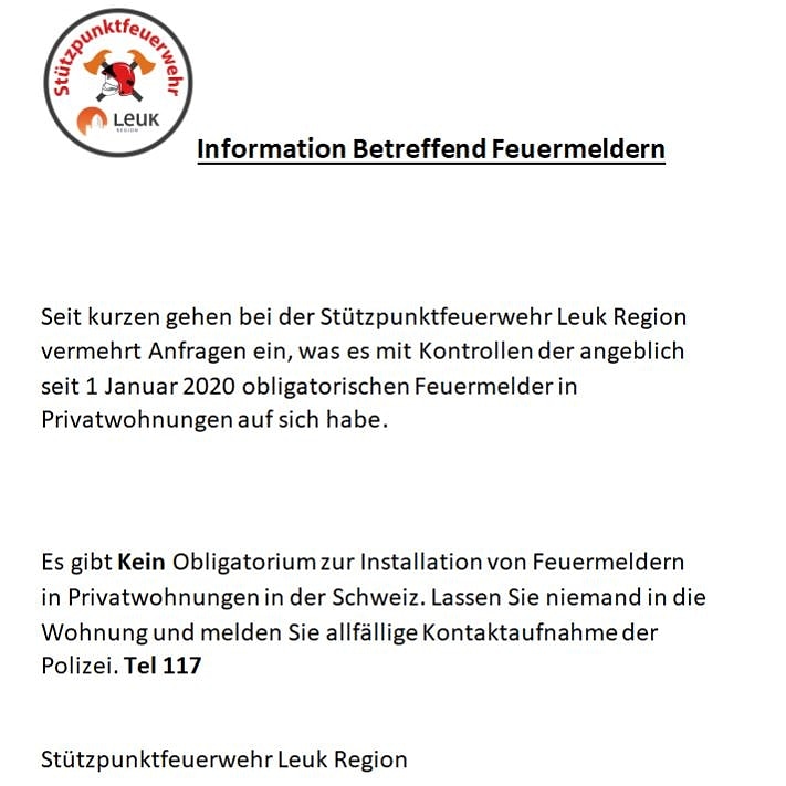 FWregionLeuk's tweet photo. 🚨 Achtung: Wichtige Meldung zu Feuermeldern! 🚨

#feuerwehrregionleuk #regionleuk #fwregionleuk #leukregion #leuk #leukstadt #varen #susten #agarn #erschmatt #loeche #feuermelder https://t.co/Tw1Gl6USo5