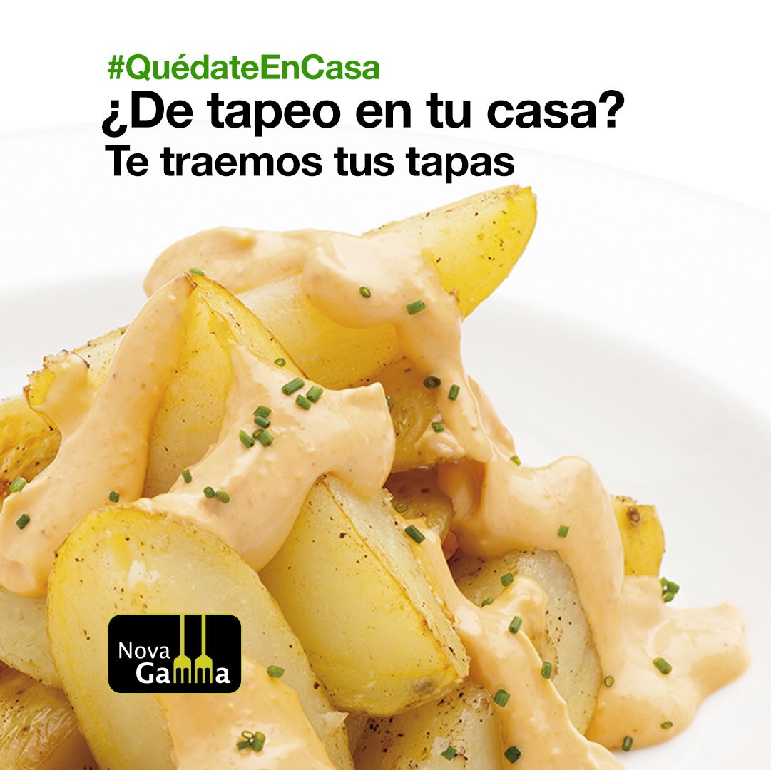 novagamma's tweet photo. ¿Porqué no montarte una ruta de tapas en tu casa? Entra en https://t.co/KOQMGRAXln y en la sección de 'Tienda particulares' encarga online, tu tapeo personalizado y te lo traemos a casa. #novagamma  #platospreparados #quintagama #tapas #coronavirus #quedateencasa #tapasencasa https://t.co/s9H8rnaBQ4