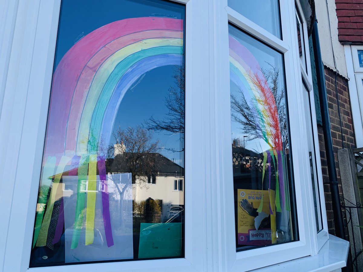rebeccasmakeup's tweet photo. @DobcroftInf The Sewell Family have their rainbow up 🌈 #teamdobcroft https://t.co/77PaOY74UV