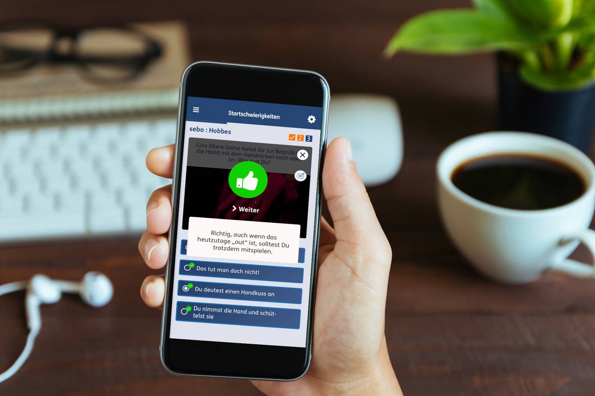 #equeo entwickelt #digitalen #Knigge als #Quiz-App: In Zeiten von Corona ist alles anders, sogar die #Umgangsformen. Spielerisch erfahren, wie man auch jetzt respektvoll miteinander umgeht. Quiz-App laden: equeo QD Plus. Mehr lesen: bit.ly/2UgmyQt
