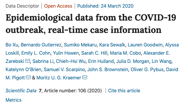 MOUGK's tweet image. Thanks to all the volunteers from around the world we keep a line list of the current COVID-19 pandemic. A full description of methods used are now published in @ScientificData (thanks also to @alhufton for rapid turnaround). nature.com/articles/s4159… Data: shorturl.at/nqAH1
