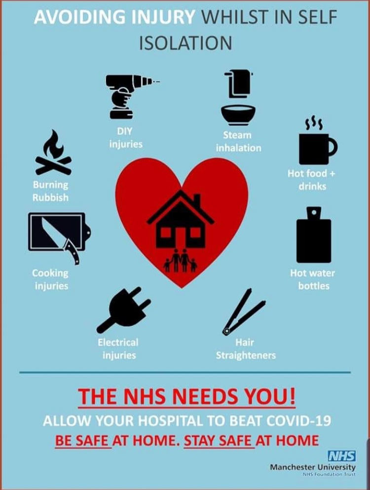 Take extra care while at home self isolating...