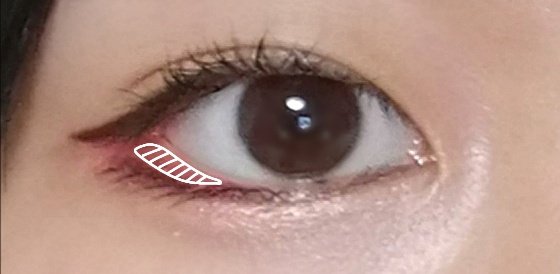 梅雨 在 Twitter 上 最近よく見るタレ目メイク ぱっちりというより切れ長目に近い私はやり過ぎると不自然なので控えめに 既出だと思いますが 粘膜があるべき所を赤シャドウで埋めてます まつ毛はアイライナーで描きました 中華メイクで流行り の白アイライン