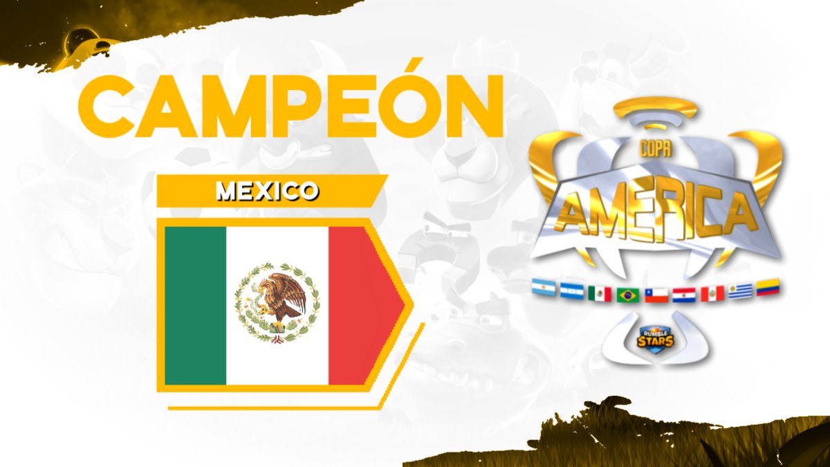 #Final | ¡Bicampeón!

<a href="/Mexico_RS/">🇲🇽MexicoRS🇲🇽</a> se consagra nuevamente campeón de la Copa América trad ganarle en la final a @TeamMexico_RS con un resultado de 2-0.

Gran trabajo del equipo para lograr el campeonato sin una derrota.

¡Felicidades, campeones!