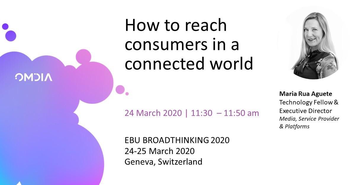 maria_aguete's tweet photo. Live in 5 min! Don’t miss it :-)
The European Broadcasting Union's #BroadThinking 2020 conference is now an online-only event. Please register to watch Maria Rua Aguete's presentation on how to reach consumers in a connected world #Omdia #ConnectingTheDots #video #streaming #OTT https://t.co/C681ANGPzP