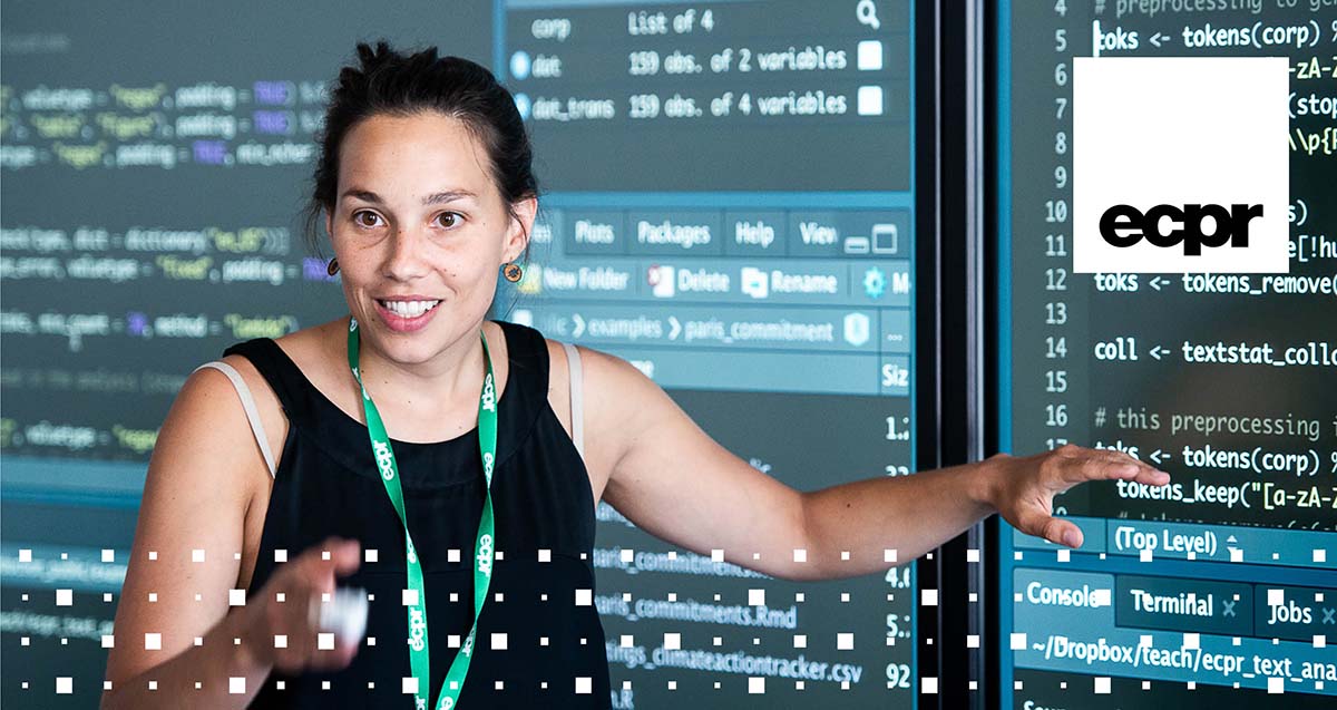 ECPR's tweet image. Lisa Lechner &amp;amp; @koheiw7 course on #QuantitativeTextAnalysis at #ecprss20 🇭🇺 bit.ly/37L2OId covers advanced techniques for #QTA methods to extract information from political texts. You’ll need basic QTA skills, knowledge of introductory statistical analysis &amp;amp; #R