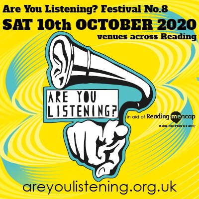 Dear Listeners,

We have had to reschedule Are You Listening? Festival for Saturday 10th October 2020.

Full statement below and on our website here: areyoulistening.org.uk

Please keep calm, be kind and stay safe!

The Are You Listening? Festival Team