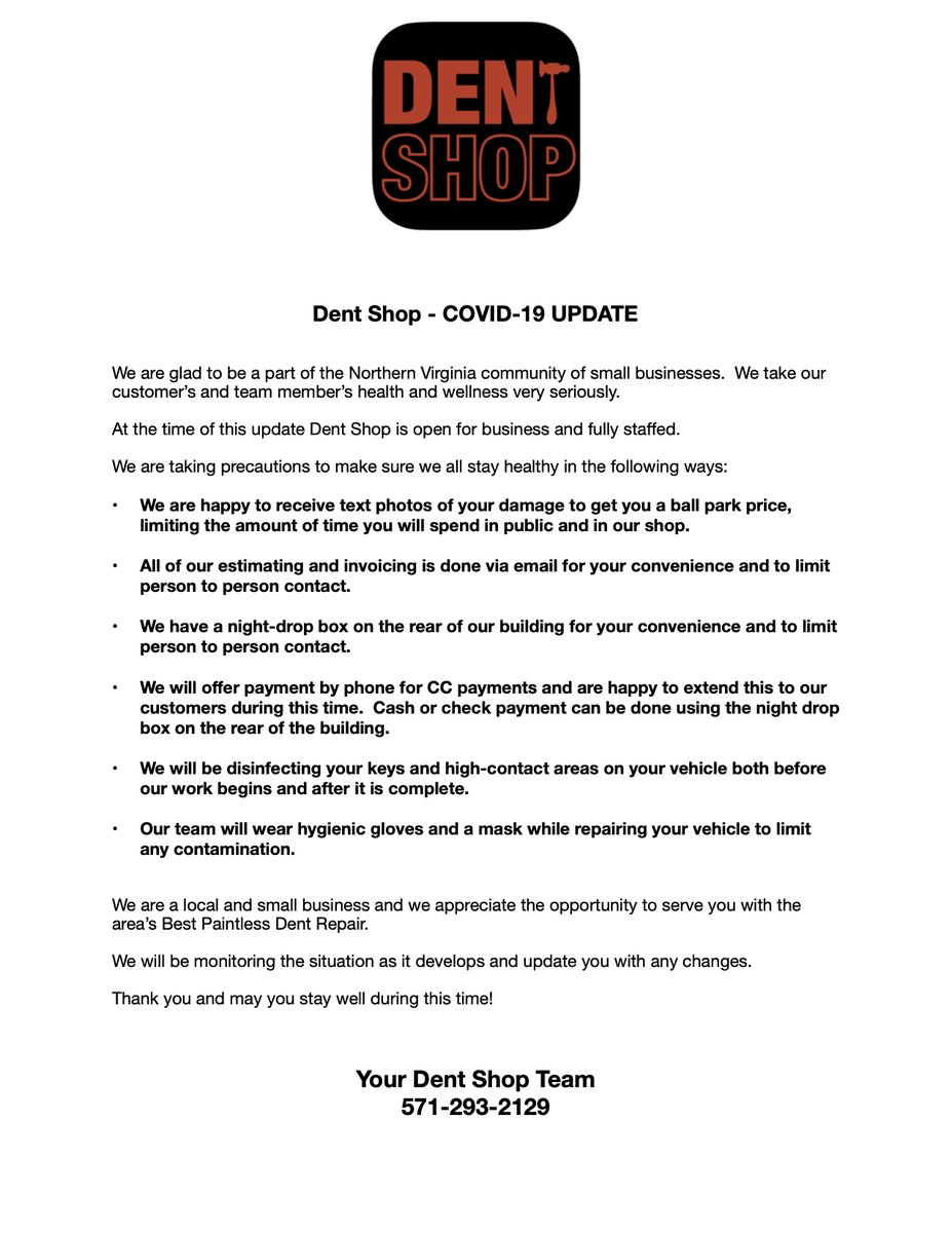 DentShopPDR's tweet photo. Corona Virus UPDATE! https://t.co/B68ETvw4sG