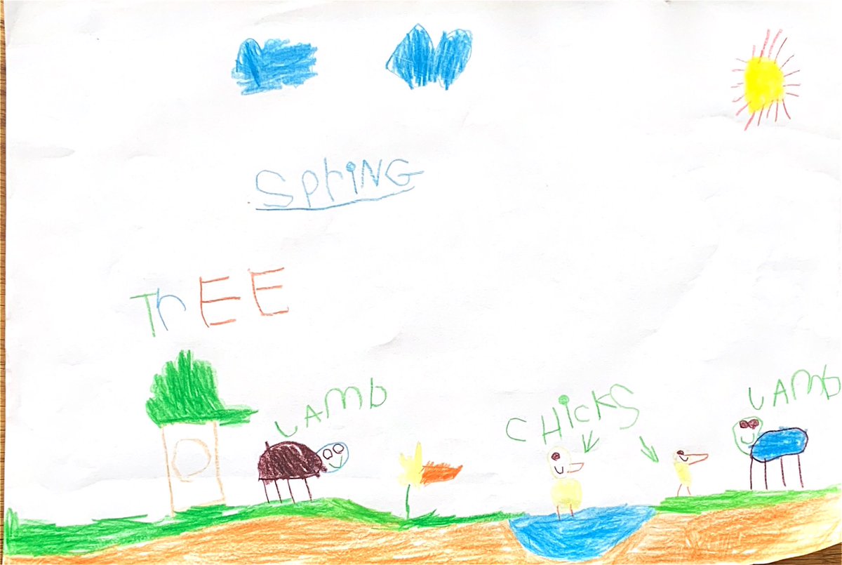 RedAna's tweet photo. @jns_san Thanks for the video! Here’s Aidans great work that he did today- “Signs of Spring” https://t.co/YdvcSDUNja