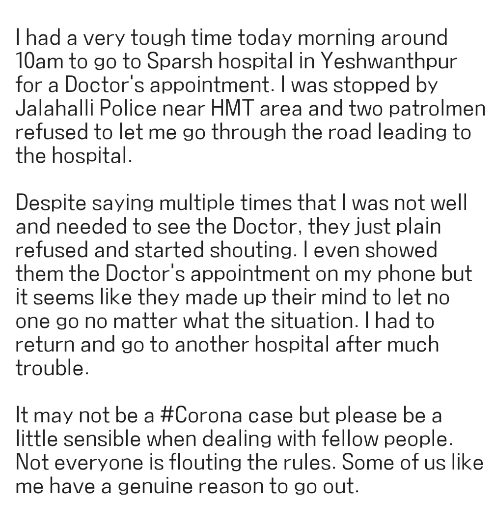 ar654's tweet photo. @jalahallitrfps  @blrcitytraffic
#Corona #Coronalockdown https://t.co/hzdtqSYNls