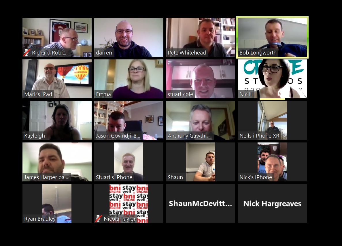 Business as usual, in the most unusual of circumstances. 90 minutes of chat, passing business and mutual support for #BNIChattox. If you'd like to be involved in future meetings, drop us a line. 

#BNI #Networking #Teamwork