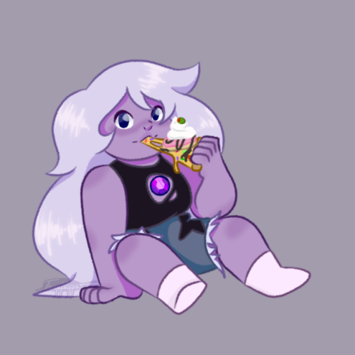 "Just having some pizza! Anyone want some?" 

|| This art belongs to imaplatypus-art from Tumblr ||