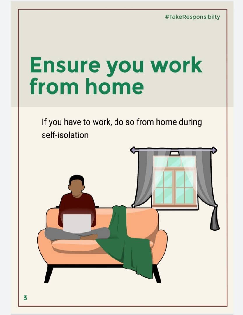 IfedayoTiffy's tweet photo. How to self isolate in the season of #COVID19. #Takeresponsibility to #Breaktheoutbreak #Covid19NG #Covid19Nigeria #Flattenthecurve  cc @lakunle70  @TosinOdunfa @DrJoeAbah @obyezeks @naijama @AishaYesufu @DenolaGrey @OgbeniDipo https://t.co/9yiuvqqqIf