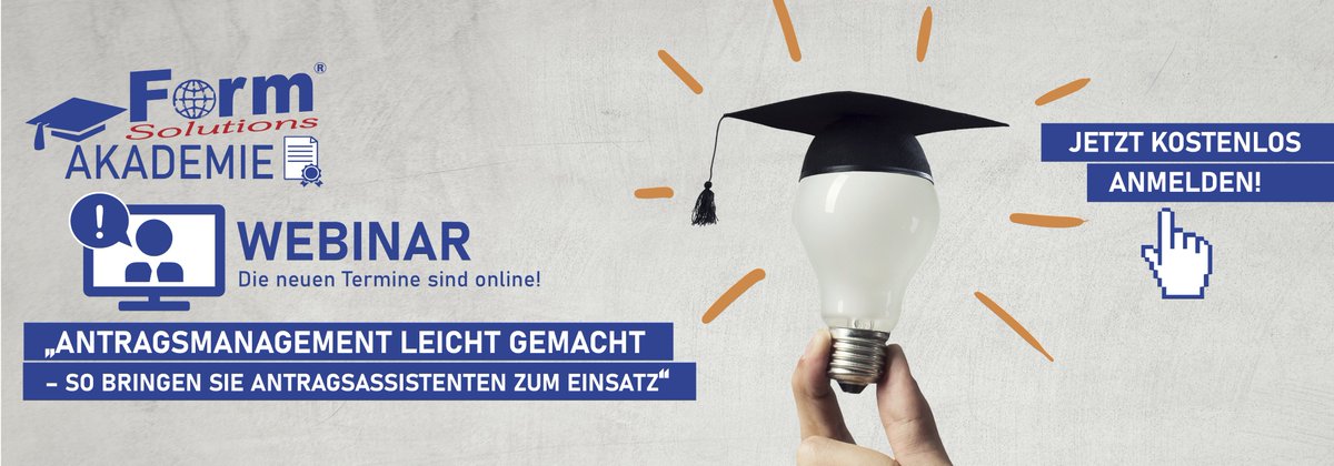 FormSolutions's tweet image. 👩🎓Die neuen #webinar Termine sind online! Jetzt kostenlos anmelden unter: bit.ly/2QKuNlM
#fsakademie #formsolutions #antragsmanagement