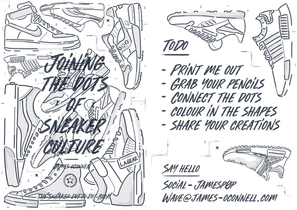 Grab your crayons and exercise your brain - download and print these sneaker dot-2-dot colouring in sheets: bit.ly/jamesp0p-sneak…  #StayHome