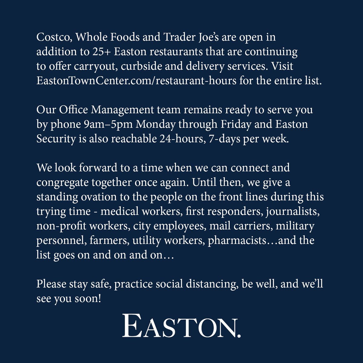 EastonTownCtr tweet picture
