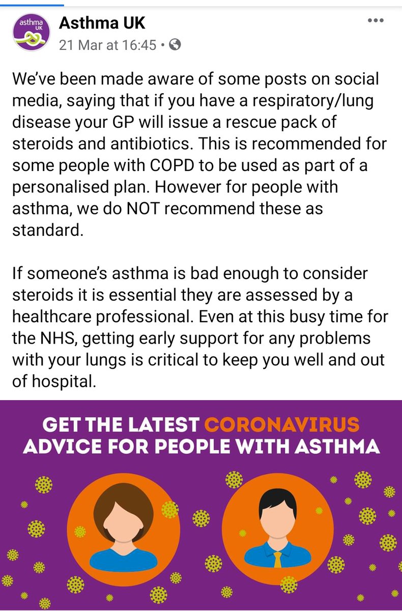 <a href="/asthmauk/">Asthma UK</a> thank you for sharing this important message on Facebook.