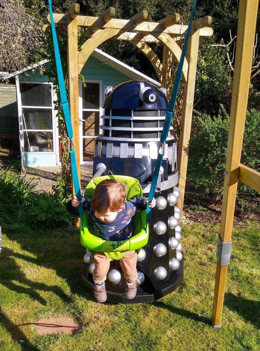 Nursery is out and Rory, my 18-month-old son, needs child care from a self isolation expert. Inspired by  @TobyHadoke's Who Cooking and ex-pupil @amyhart1707advice to keep optimistic in these troubled times, Rory's had a day of Dalek lockdown.  @DWMtweets  @OgronThe  @DrMatthewSweet