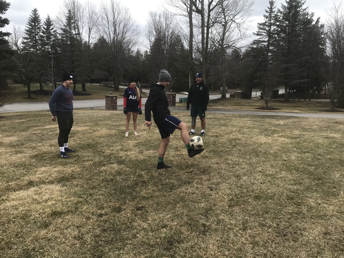 emmapurdy_'s tweet photo. Football on front lawn, bright side of coronavirus isolation https://t.co/Jf1pRBEQyr