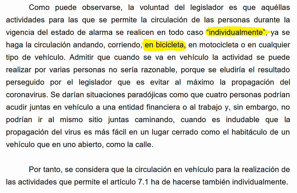[IMPORTANTE] - Durante el estado de alarma PUEDE USARSE LA BICICLETA para desplazarse en los supuestos establecidos en el RD 463/2020, modificado por el RD 465/2020

[PDF] aecim.org/wp-content/upl…