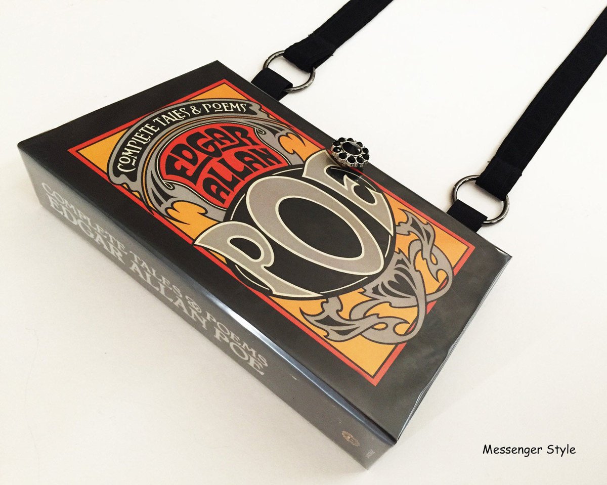 NovelCreations's tweet photo. Edgar Allan Poe Recycled Book Purse - Tales of Poe Book Clutch - Gothic Gift - Poe Collector Gift - Bookish Fashion - Poe Top Handle Bag https://t.co/Vg5Ch4369h #booklover #Etsymntt #bookpurse #PitAndPendulum https://t.co/fbd8eJ0GPV