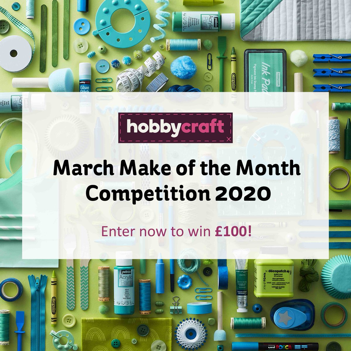 Our March Make of the Month Competition is still live - you have one week to enter your creations for a chance to win a £100 Hobbycraft gift card!

Enter here: woobox.com/ugm42d

#MarMotm2020 #Competition #Hobbycraft