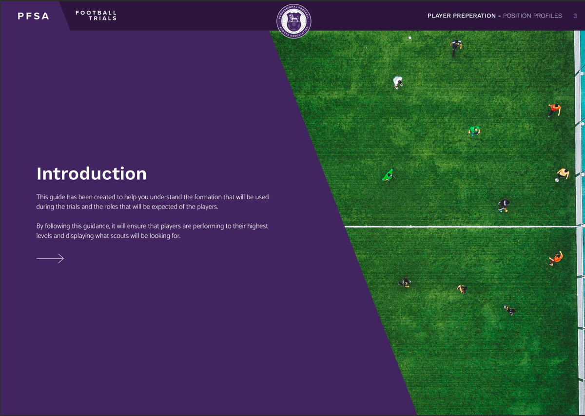 ThePFSA's tweet photo. From position profiles to understanding the formation you're asked to play in. We will shortly launch an ultimate 8-week guide to preparing for your football trials developed by a PFSA UEFA Pro License Coach #FootballTrials #ProLicense https://t.co/h0HVA8zTEh
