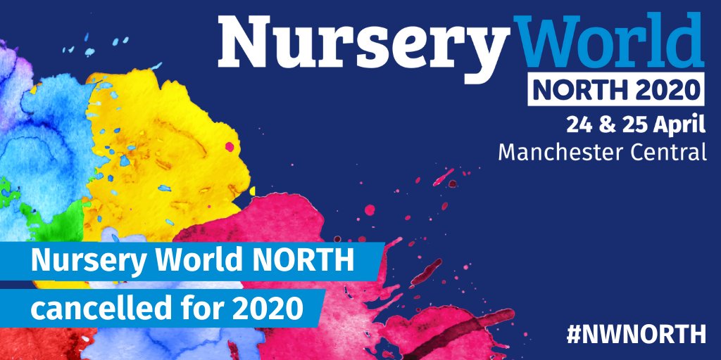 We are saddened to announce that Nursery World NORTH, due to take place on 24th - 25th April at Manchester Central, has been cancelled until further notice.

Please read our full COVID-19 update here: bit.ly/3boLYBb #NWNORTH