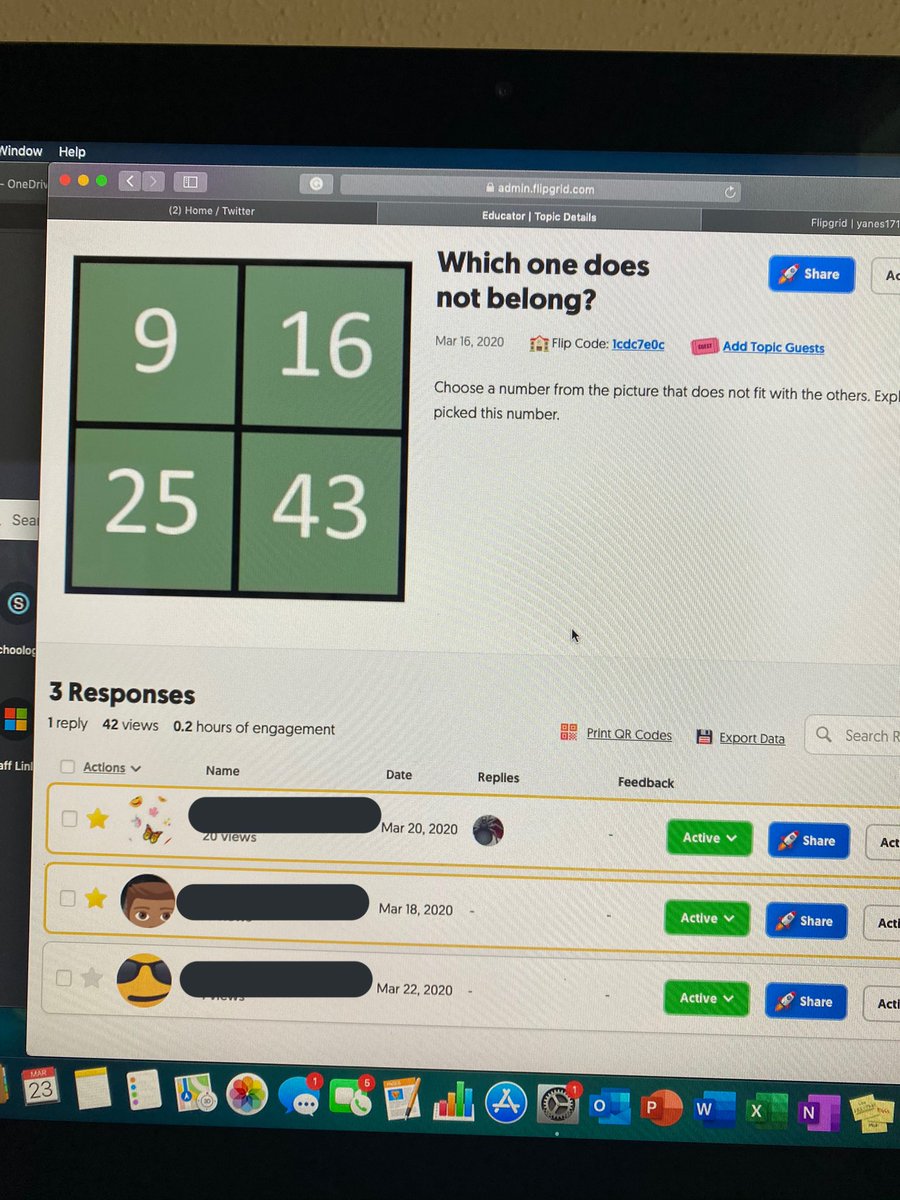 YaN3SmATH's tweet photo. Engaging students on number talks through flipgrid and schoology!@AE_Gators #collaboration https://t.co/9HtblxVefr