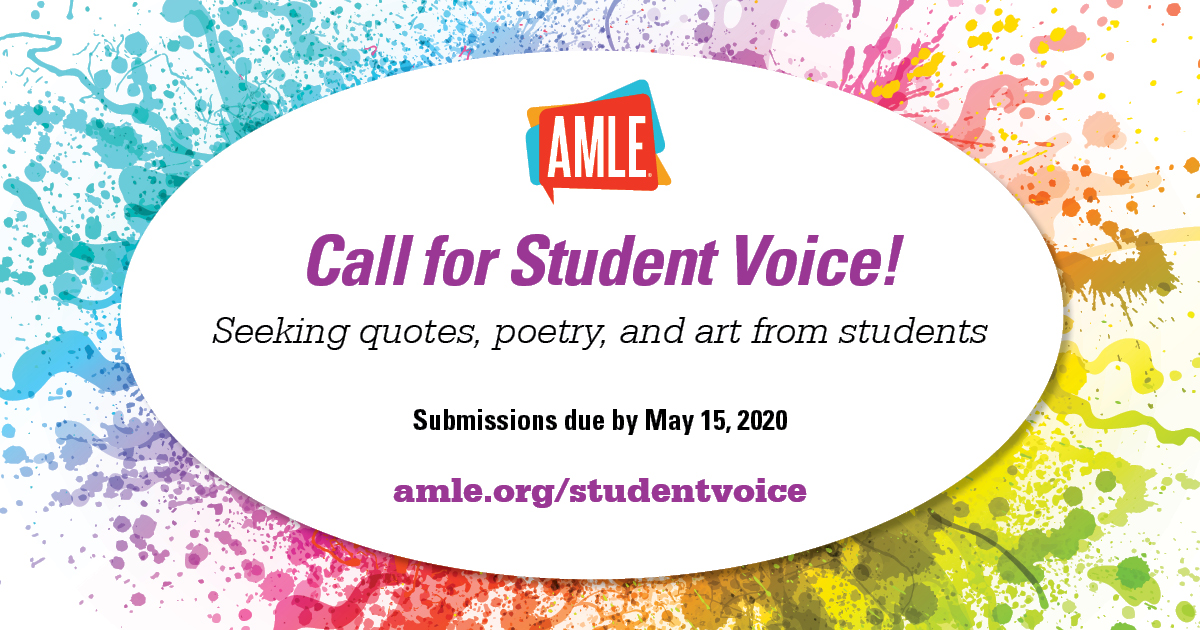 Here's a real assignment--and a fun one--for middle school students.  We want to feature our amazing young adolescents in the next edition of AMLE's position paper, on our website, and at the AMLE conference. amle.org/AboutAMLE/This…