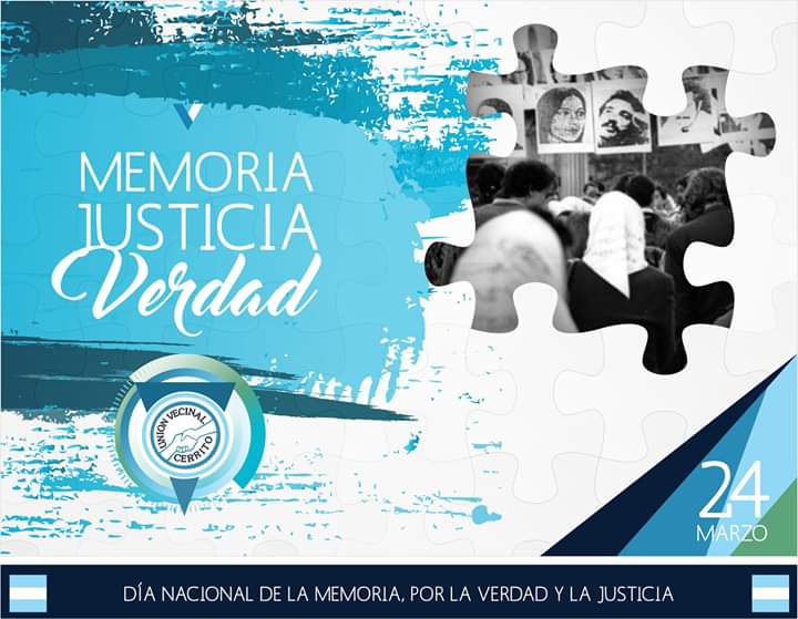 VecinalCerrito's tweet photo. La preservación de la memoria, la búsqueda de la verdad  y el reclamo de justicia constituyen las bases para un futuro mejor.
🔹Mantengamos Viva la Memoria🔹
#nuncaMÁS #24Marzo

#UniónVecinalCerrito https://t.co/SzjoPJozUM