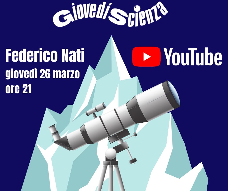 GiovediScienza's tweet photo. Federico Nati ci racconterà una storia umana e professionale che inizia sulle vette dei vulcani nel deserto di Atacama, in Cile, passa per i più avanzati laboratori degli Stati Uniti, e giunge al grande bianco antartico.
In diretta YouTube giovedì 26 alle 21! https://t.co/1CnRnP1tND