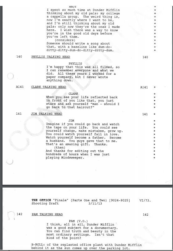 Today is both the 15th anniversary of The Office and the release day of my book, 'The Office: The Untold Story of the Greatest Sitcom of the 2000s.' Look below to check out the first page of the pilot script and the last page of the finale script. penguinrandomhouse.com/books/605402/t…