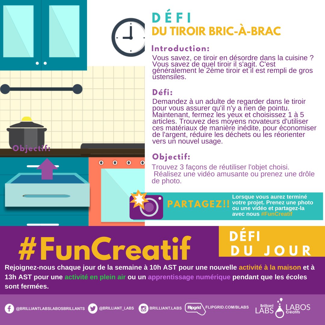 labos_creatifs's tweet photo. .#FunCreatif : Défi du tiroir bric-à-brac. (Adultes, assurez-vous qu’il n’y a pas d’objets de forme) Les yeux fermés, choisissez et innovez. Voir l’image. @nsgov @francophonesud
@nseducation @DSF_NO
@InfoPEI @CSLF_IPE @DSFNordEst @EDU_GovNL @EducationPEI @CSAP_Officiel https://t.co/twvMiQ98y0