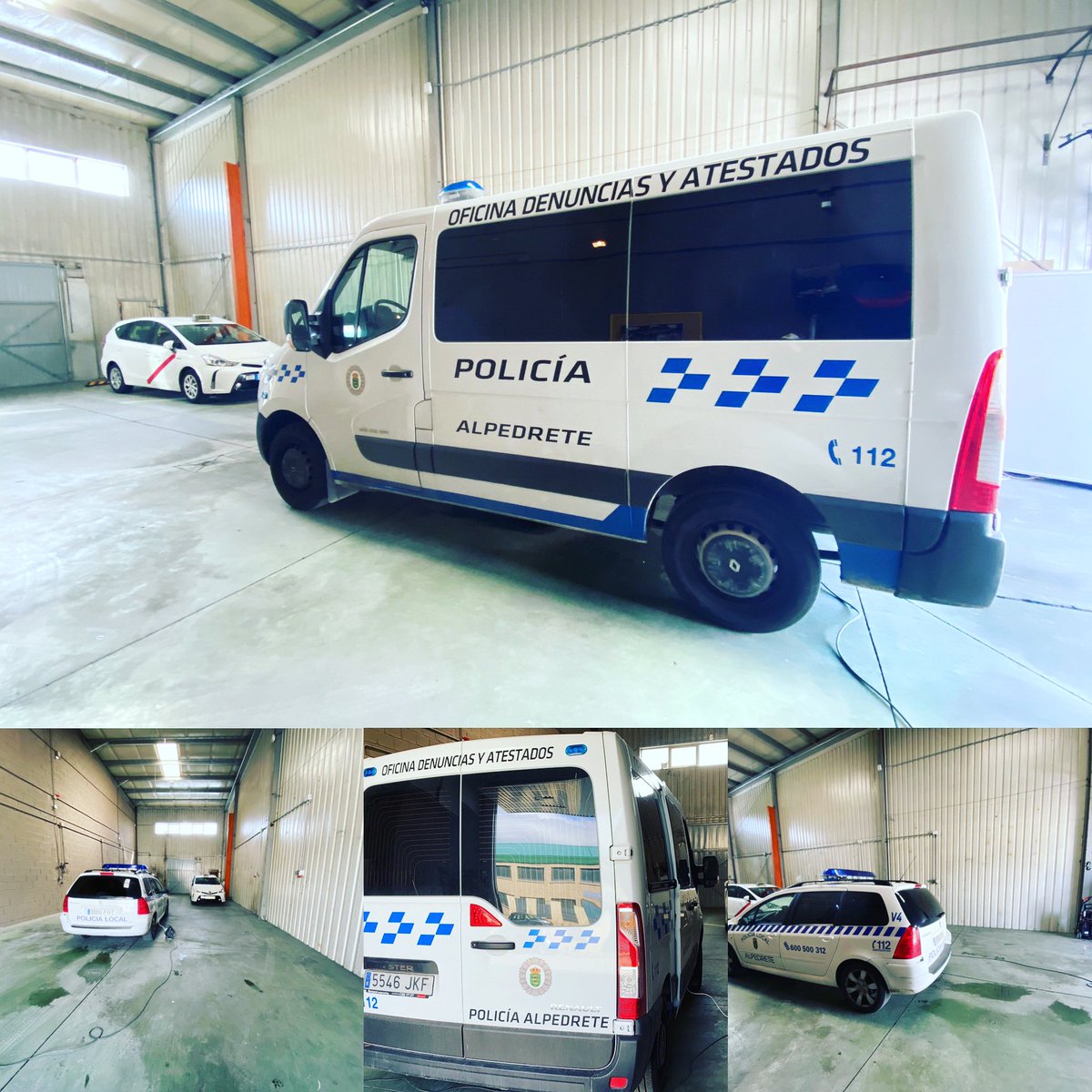 TaxiTorre's tweet photo. Desinfectando desinteresadamente en las instalaciones de Taxi Torrelodones con Generador de Ozono a los Vehículos de la Policia de Alpedrete.
Gracias Policias por estar allí. https://t.co/02auPYfwKc
