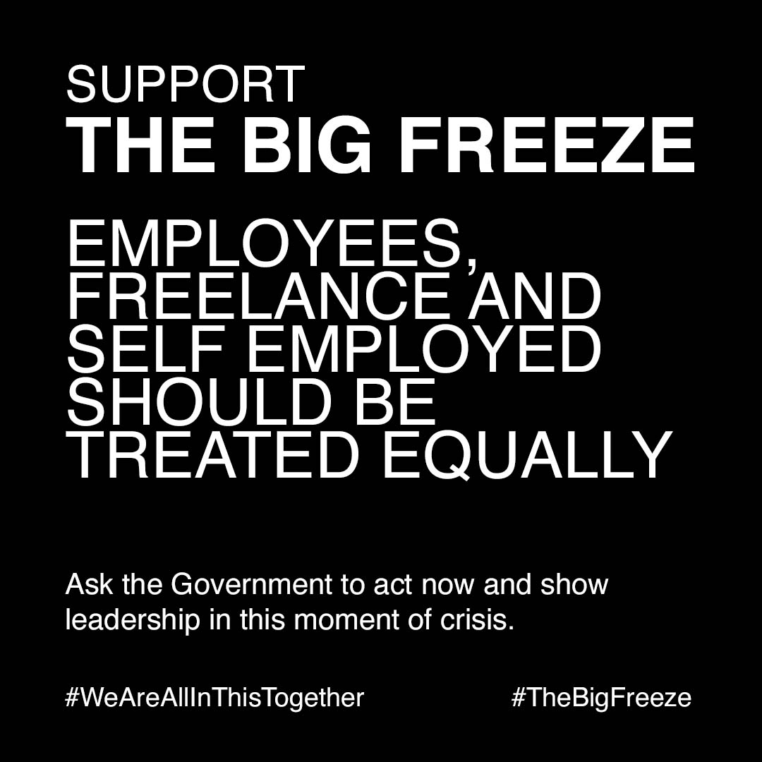NTIA Supports the 'BIG Freeze' - Employees, Freelance and Self Employed should be treated equally by Government! <a href="/borisjohnson/">Boris Johnson</a> <a href="/hmtreasury/">HM Treasury</a> @beisgovuk @mhcig @dwppressoffice <a href="/dcms/">Department for Culture, Media and Sport</a> <a href="/ukhomeoffice/">Home Office</a> <a href="/borisjohnson/">Boris Johnson</a> <a href="/rishisunak/">Rishi Sunak</a> <a href="/bbcnews/">BBC News (UK)</a> <a href="/skynews/">Sky News</a> <a href="/mayoroflondon/">Mayor of London, Sadiq Khan</a> <a href="/itvnews/">ITV News</a>