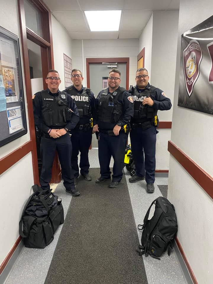 Thank for the overwhelming support from our community and all the well wishes. Officers remain in good spirit during this unprecedented public health crisis. 
Part of the day squad pictured here are modeling protective eyewear recently received, as they head out to the street.