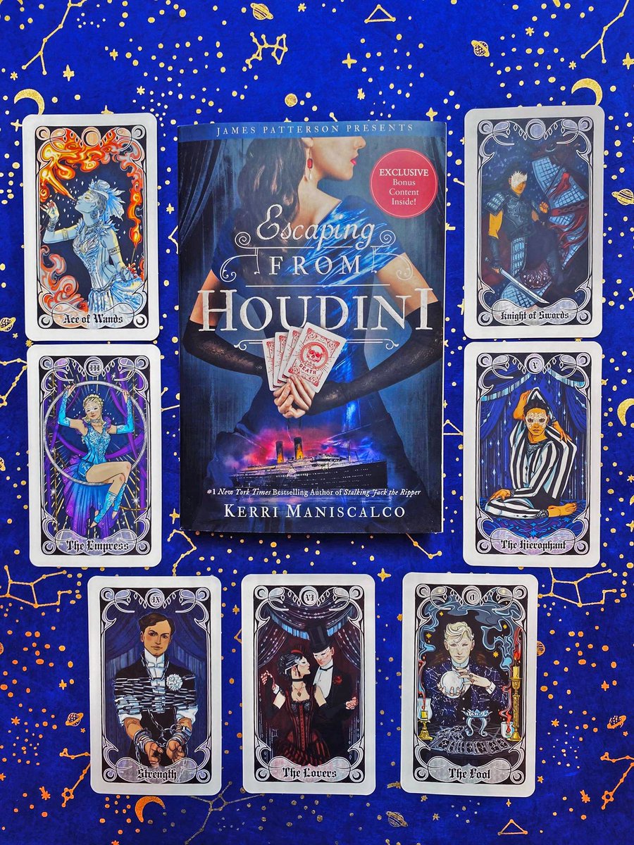 HOUDINI SWEEPSTAKES: For Harry Houdini's birthday on 3/24, we are giving away a paperback of Escaping from Houdini and a pack of tarot cards designed by <a href="/PhantomRin9/">PhantomRin</a>. To enter: Follow us &amp; <a href="/KerriManiscalco/">kerri maniscalco</a>, retweet, &amp; tag a friend in the comments. US only. Ends 3/31.