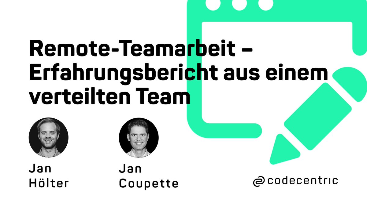 codecentric's tweet image. Für unsere Kollegen von codecentric Digitization Labs ist Remote-Teamarbeit für und mit Kunden seit jeher Gang und Gäbe. Sie teilen ihre langjährige Erfahrung mit euch in ihrem neuesten Blog Post 💪 hubs.ly/H0nQ7S60
#remotework #homeoffice #remoteteamwork