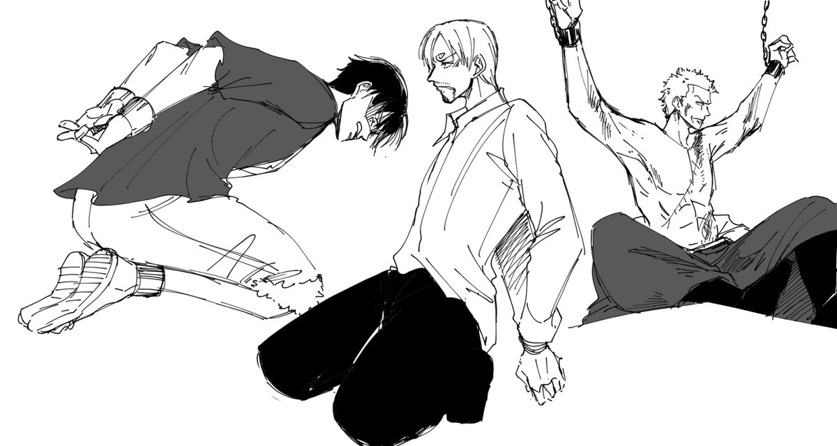 【ワンピ】麦わら3強落書き 