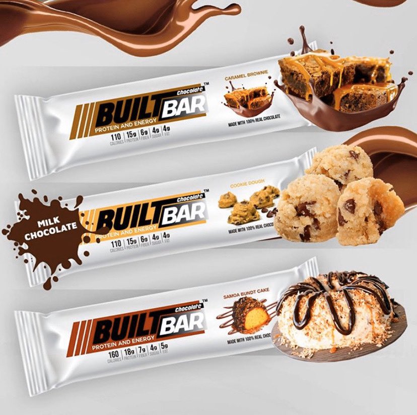 craftsltdesign's tweet photo. 3 NEW flavors just released! 🌟Caramel Brownie🌟Cookie Dough (with milk chocolate)🌟Samoa Bundt Cake (think Girl Scout cookie) Now is the P E R F E C T time to try built bar and these amazing flavors! https://t.co/hUmbfb35HP