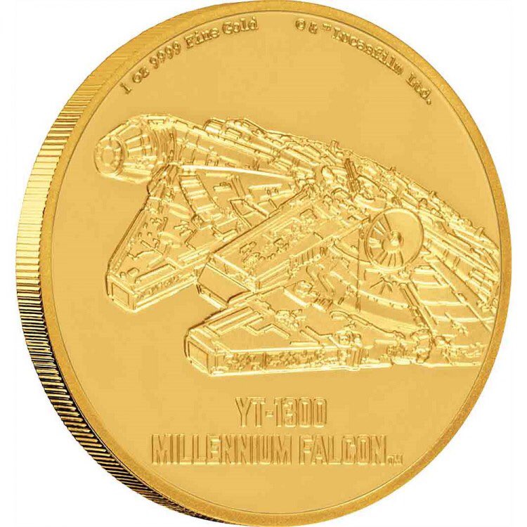 Collectcoins's tweet image. collectcoins.com/sw-ships

Niue 250 dollars 2020 1oz gold coin
Star Wars Ships: Millennium Falcon

Micro mintage: only 50 pieces were made!

The very first Star Wars ship on a gold coin.

An absolute highlight for all STAR WARS™ fans

#millenniumfalcon #starwars #nzmint #goldcoin