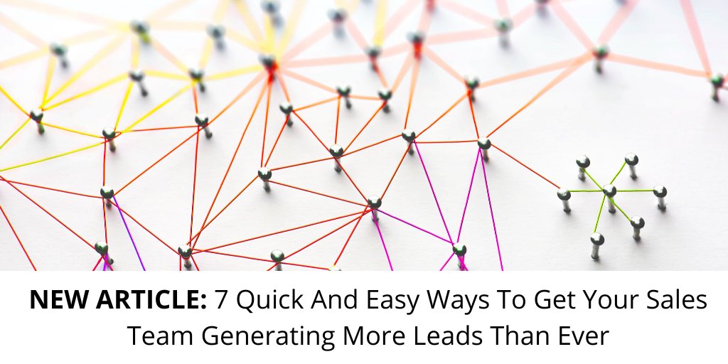 Check out my latest article: 7 Quick And Easy Ways To Get Your Sales Team Generating More Leads Than Ever linkedin.com/pulse/7-quick-… via <a href="/LinkedIn/">LinkedIn</a> @LinkedInEditors #sales