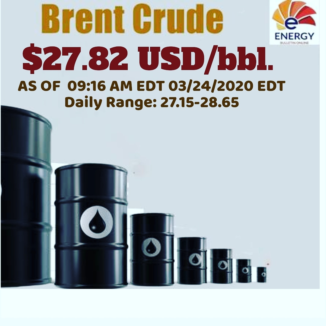 EnergyBOnline's tweet photo. Daily Brent Crude Oil Price: US$/bbl 27.82  24/03/2020. Source: Bloomberg 

#oil #price #energy #bloomberg #stock #market #buying #selling #commodity #fossil #fuel #usdollar #barrels #oilandgas ##energyindustry #instagood #followme #followme #likedaily https://t.co/6kJLRlVWvQ