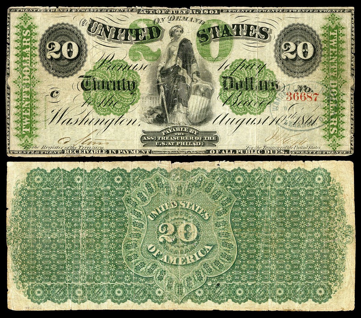 BrianRoemmele's tweet photo. Consider the Abraham Lincoln Greenback.

It was printed with no reserve bank—directly by the the US treasury.

Some banks refused to allow them as money because it bypassed bank notes and thus dropped in value to gold.

By 1863 $1 Greenback was worth $1.75 equivalent in gold. https://t.co/N8grgsUq9L