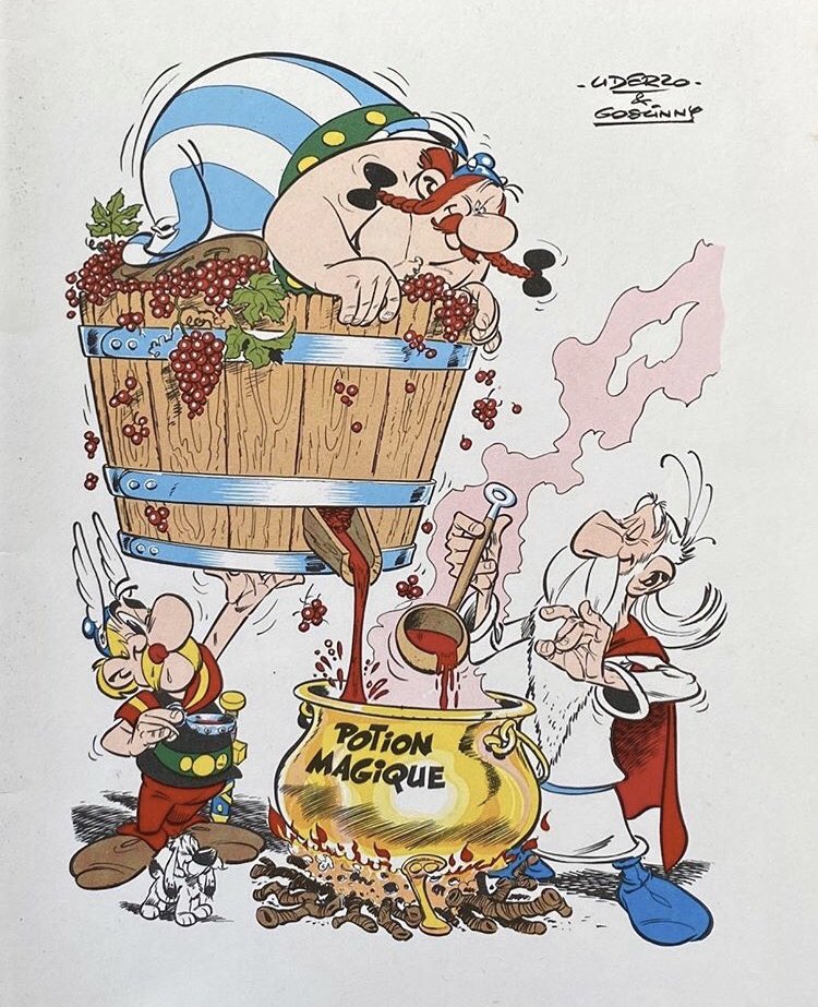 marjoliet's tweet photo. #Uderzo l’irréductible gaulois nous a quitté aujourd’hui... mais reste éternel dans toutes ses créations 🍇🙏🏻 #AsterixObelix @ChtClosVougeot https://t.co/zG8nzsJNvI
