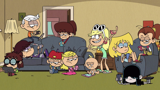 Looks like the Loud kids are being like us while being indoors.😌😏🏡📱#TheLoudHouse #StayInside #TexHammond #NationalGoofOffDay #KidsTogether #StayInsideStaySafe