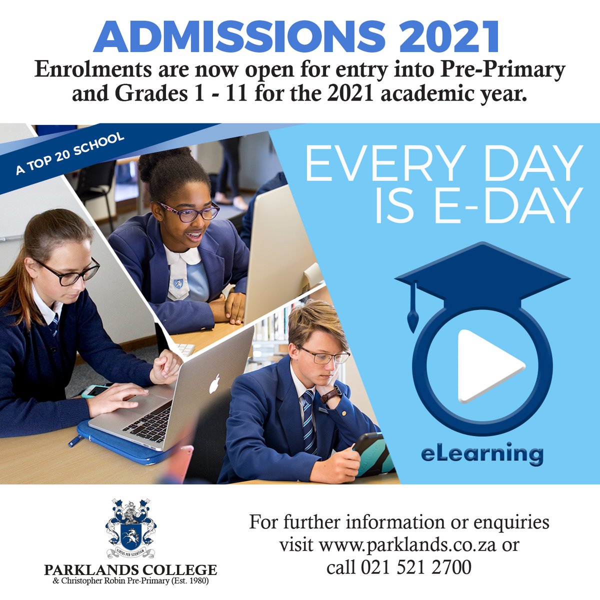 ParklandsTweet's tweet photo. Parklands College has practiced #DistanceLearning in the form of e-days and #RemoteLearning tools since 2013. Our educators have continued to share their expertise and experience with each other and are ready to present lessons through our #DigitalLearning platforms. https://t.co/rFoLaAs8xu
